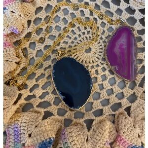 Pair of Rock Slice Pendants